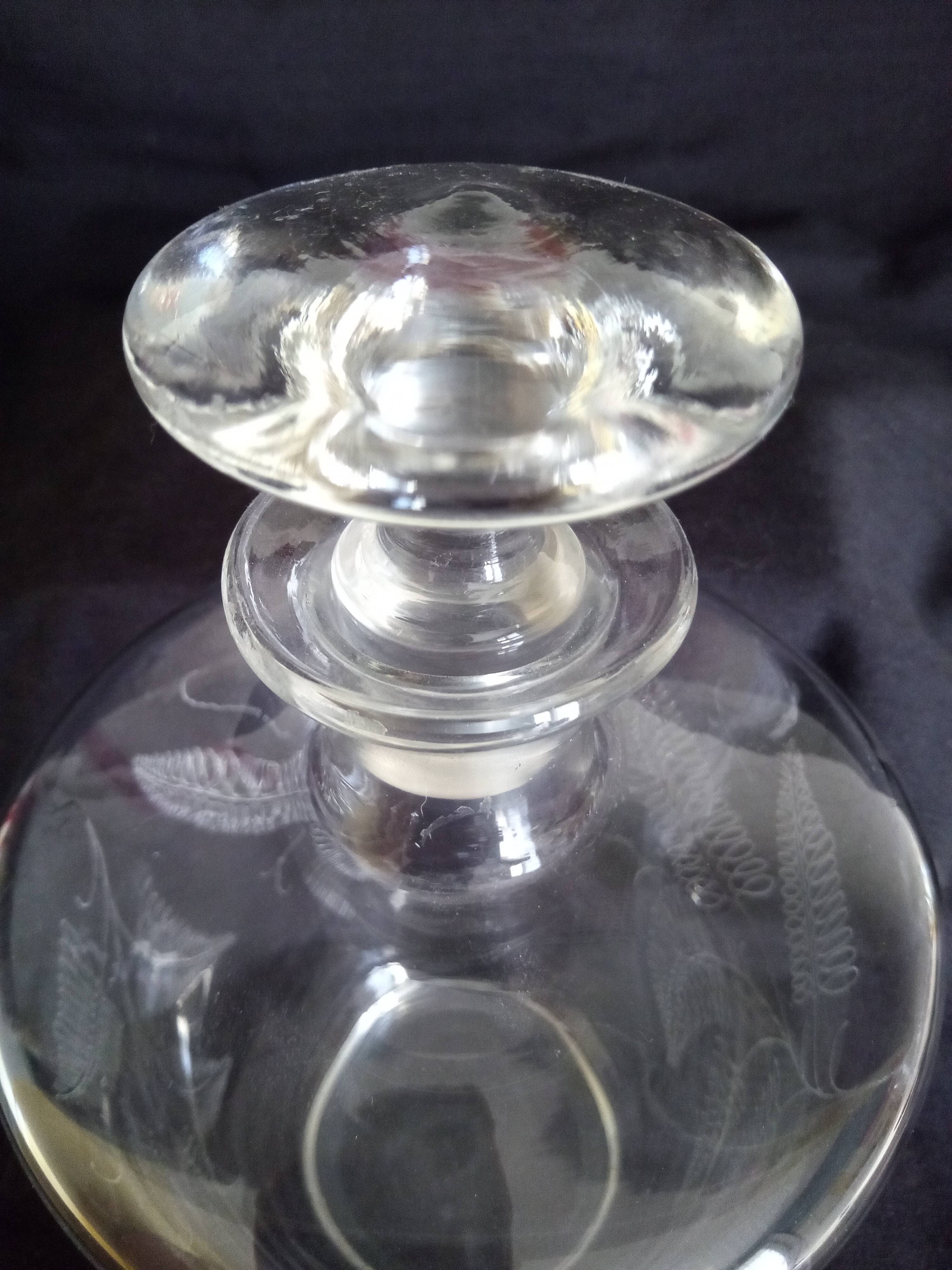 Fine crystal spirits decanter engraved with fern motifs