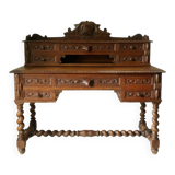 Neo-Renaissance oak cashier's desk and podium