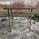 Old Furniture Table Hifi Door Vinyls Golden Metal + Formica Vintage Tray