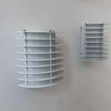 Pair of vintage wall lights, white lacquered metal, Borens, Sweden 1980