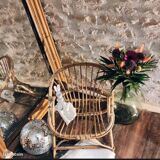 Chaise coquille rotin enfant