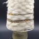 Pair of bedside lamps in stoneware and wool lampshades - Vintage around 1970