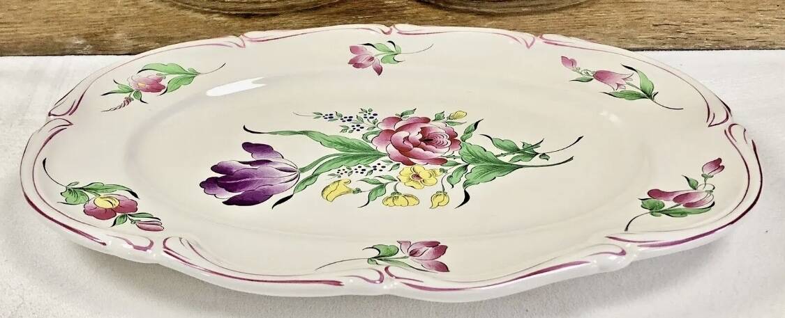 Large earthenware dish from Lunéville street lamp model