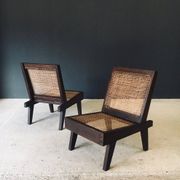 Low Modernist Folding Chairs by Pierre Jeanneret for Chandigarh, India, 1960s, Set of 2