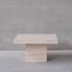 Travertine belgium mid-century square coffee table