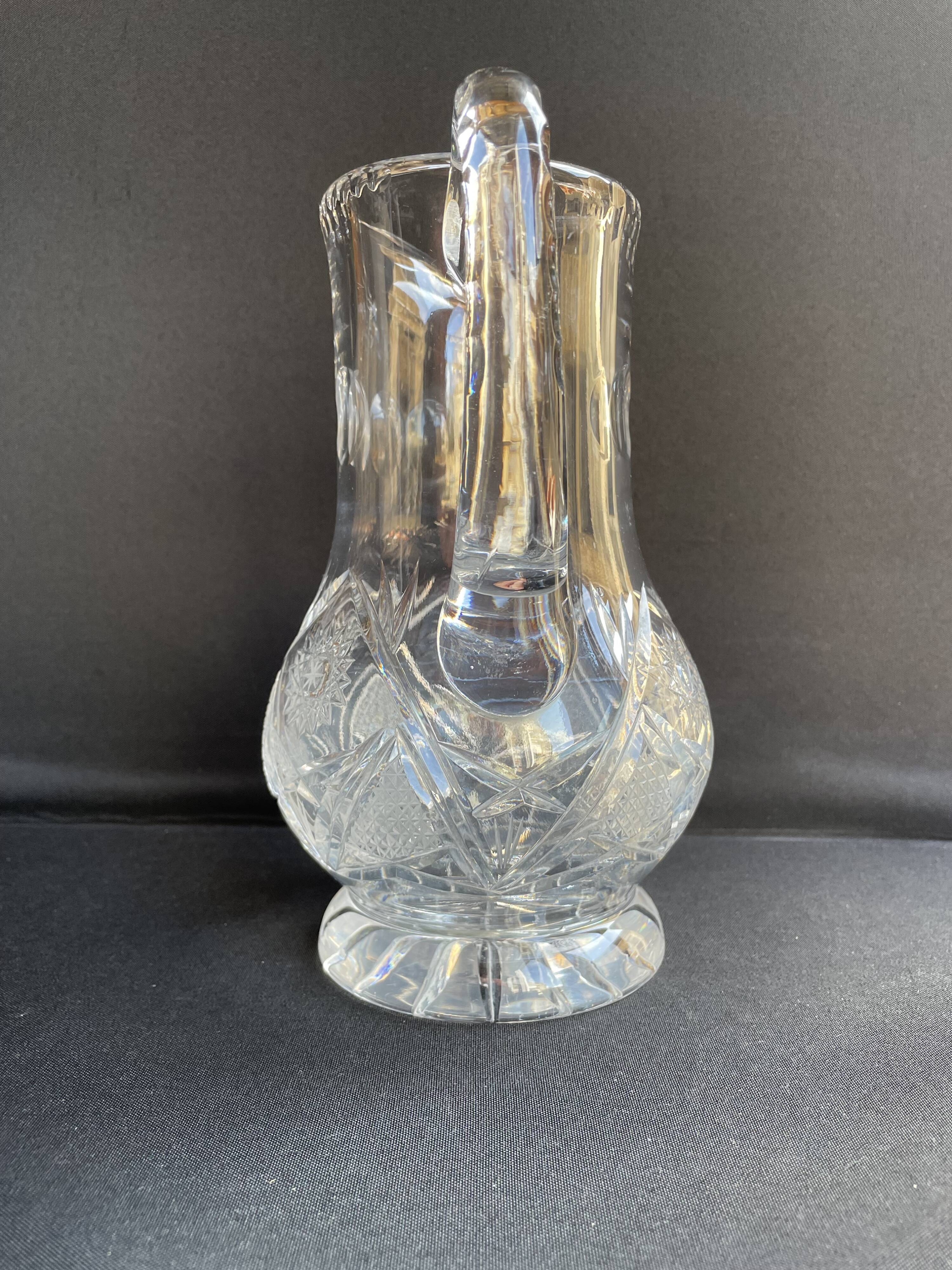 Bohemian - Water broc or orangeade (1) - Crystal blown and cut