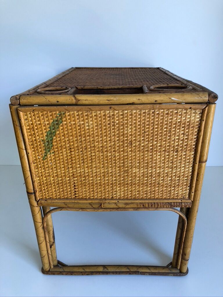 Children's rattan desk with matching chair