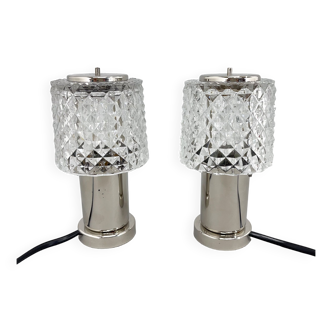 Pair of Mid-Century Chrome Table  Lamps, Kamenicky Senov, 1960's / 4 Pairs Available