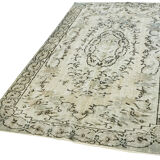 Handmade Distressed Oriental 1980s 184 cm x 283 cm Grey Rug