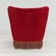 Fauteuil vintage danois en velours rouge cerise, 1960