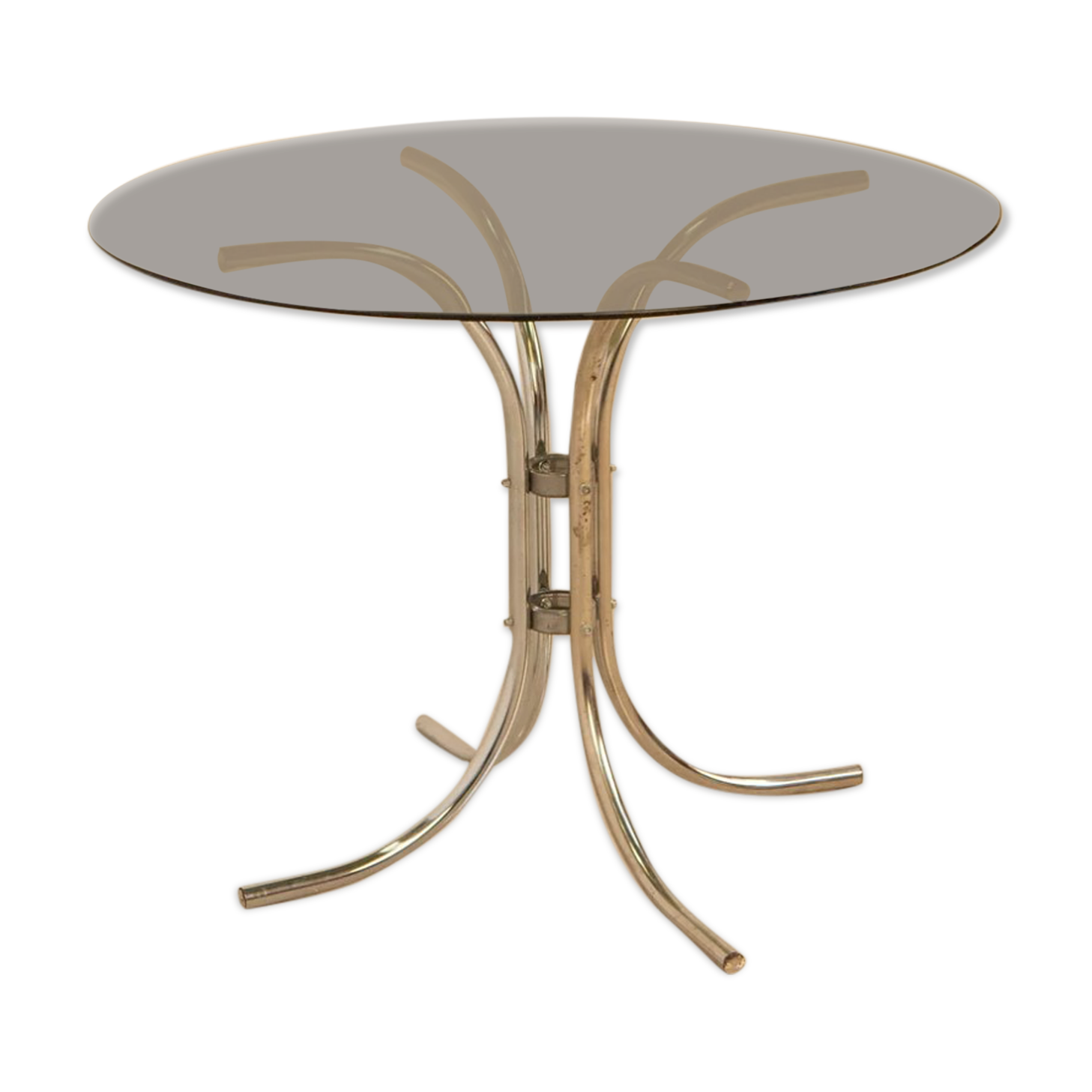 Tulip dining table and smoked glass 80's