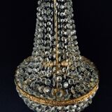 Bronze and crystal hot air balloon chandelier