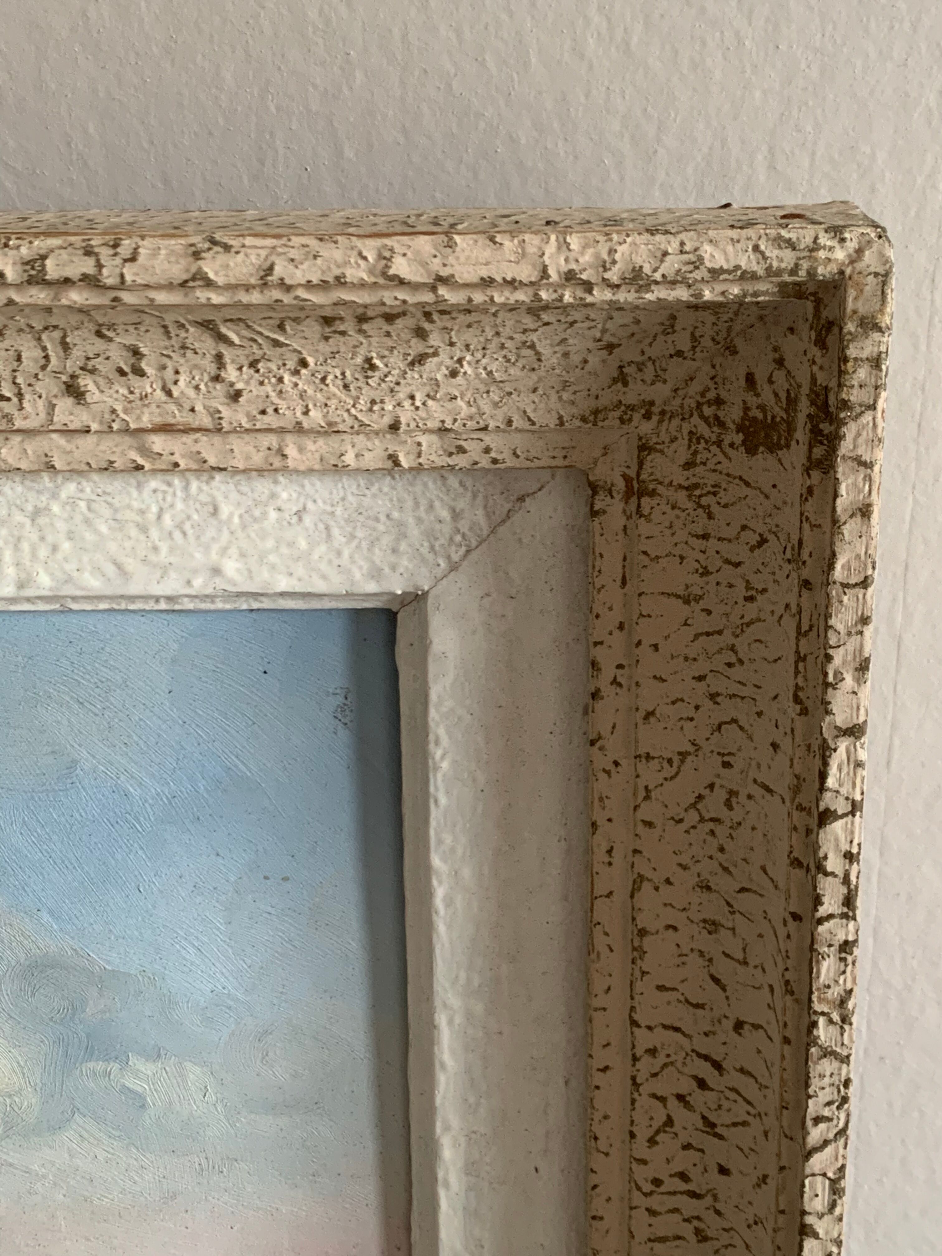 Framed wood painting