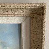 Framed wood painting