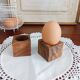 Set of 2 olive wood egg cups