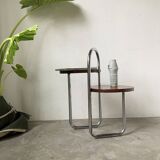Bauhaus art deco console table in wood and chrome