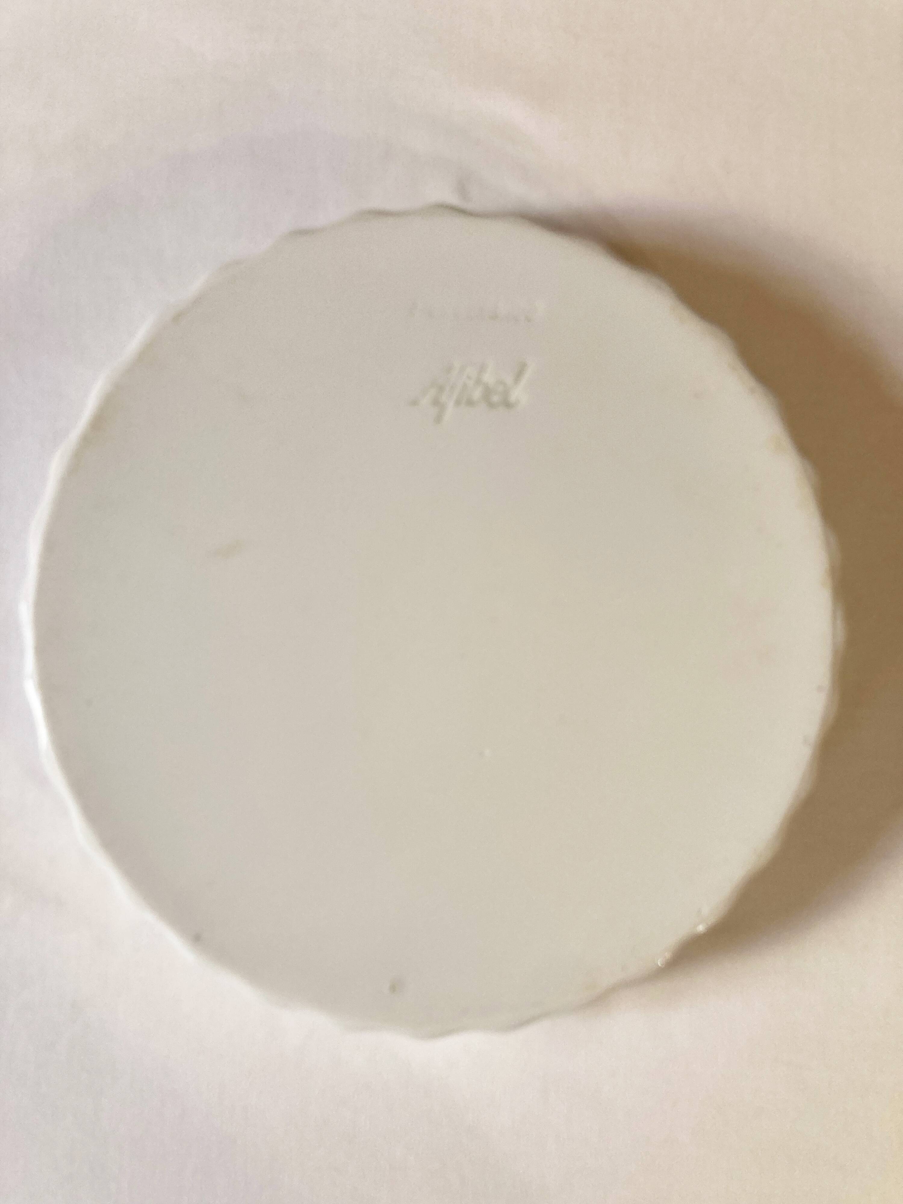 Plat à tarte en porcelaine Afibel, années 1970