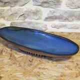 Blue glazed ceramic cup