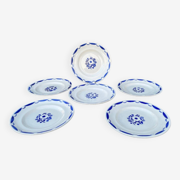 Lot  de 6 assiettes  plates Longwy