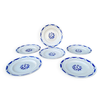 Lot  de 6 assiettes  plates Longwy