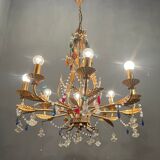 Lustre italien en verre de Murano doré doré en or florentin