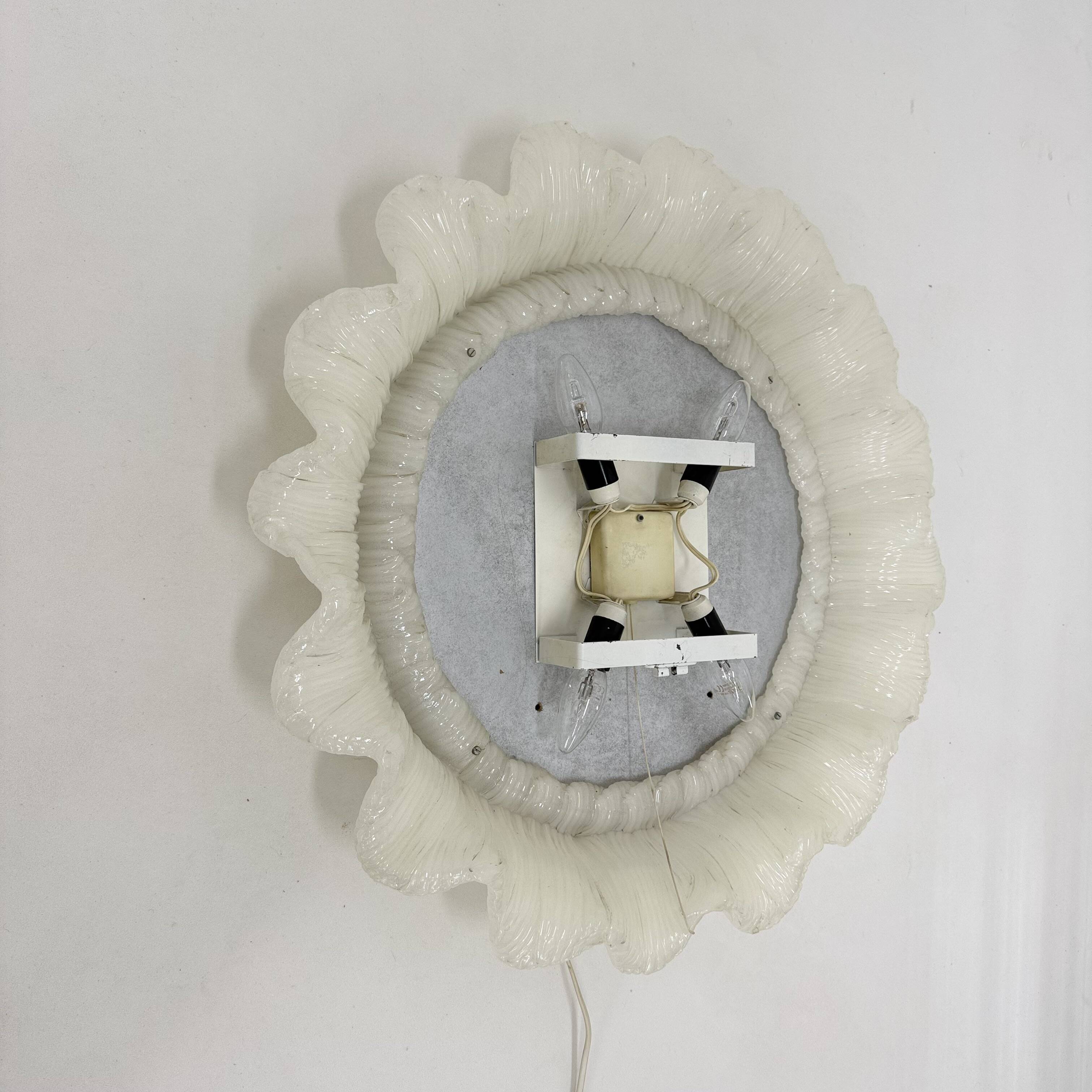 Vintage Lucite wall mirror with backlight , 1970’s , Germany