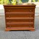 Louis Philippe low depth chest of drawers in solid wood with 4 drawers