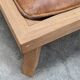 Daybed en cuir vintage et chêne 1950
