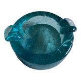 Produit BHV Cendrier massif en verre soufflé turquoise 1960
