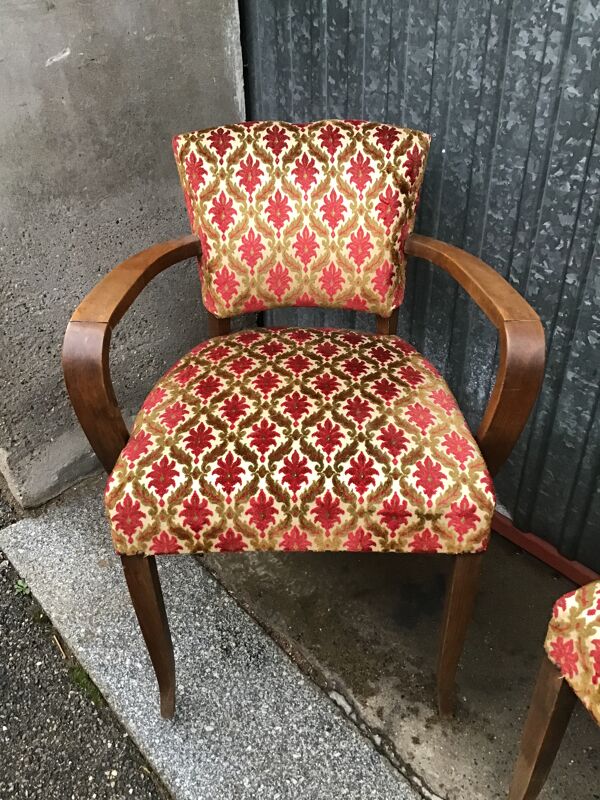Paire de fauteuils bridge vintage