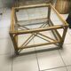 Coffee table rattan and glass vintage