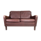 Two seater sofa, with red brown leather by Stouby Furniture