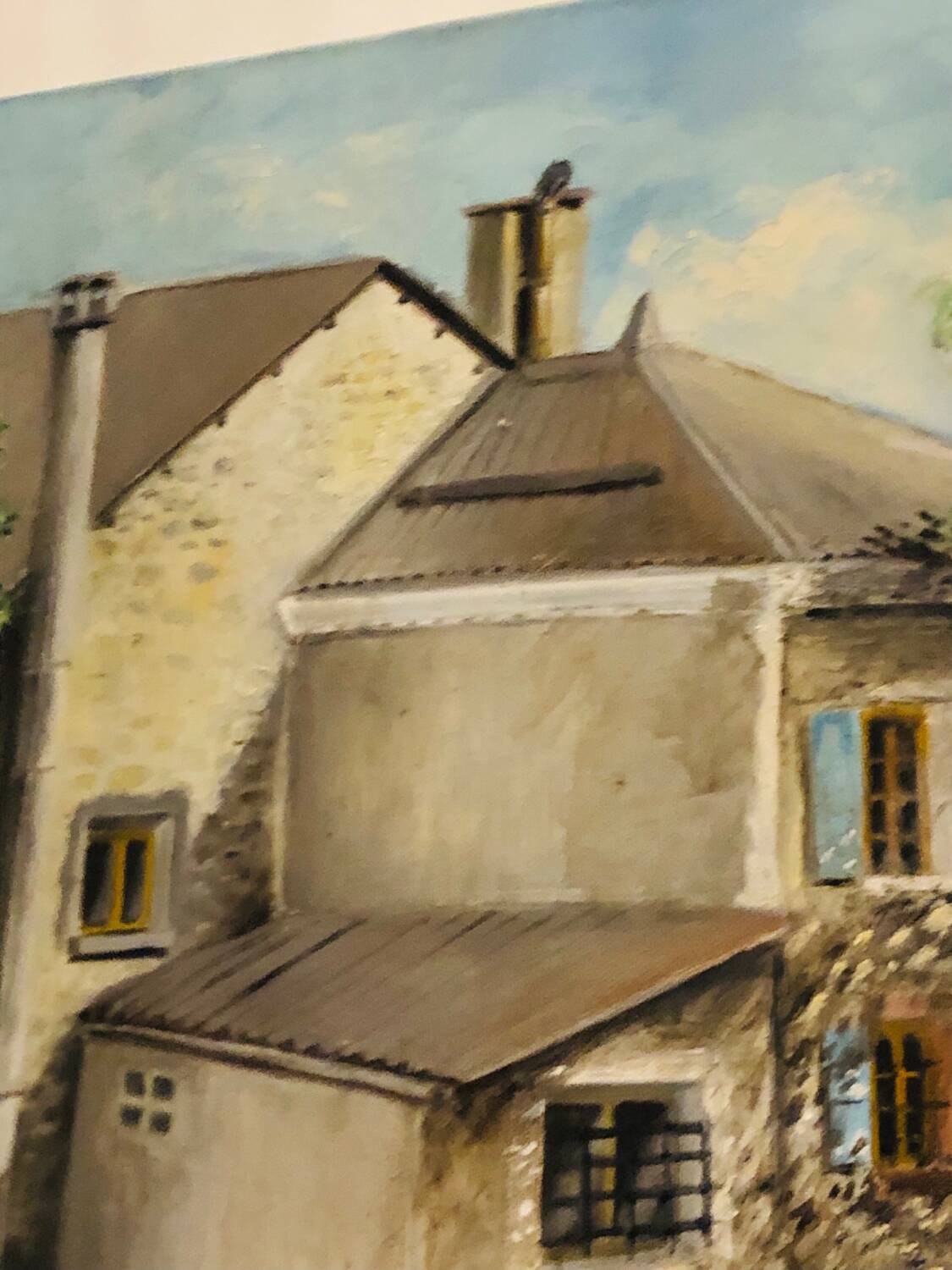 Cottage landscape oil on canvas signed