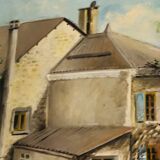 Cottage landscape oil on canvas signed