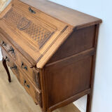Carved oak secretary