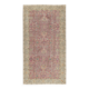 Vintage Handmade Turkish Wool Accent Rug with Floral Pattern for Living Room