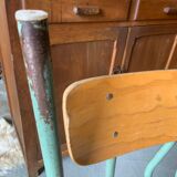 Set of 4 school chairs - wood & metal