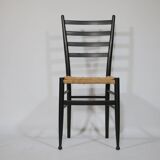 B&B Italy Wicker Chairs Table Colorful Mid-Century Design 60s 70s, Set of 5