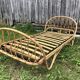 Old bed basket 1 person curved rattan 60s vintage