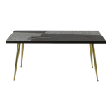 German design mosaic coffee table with brass legs