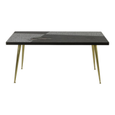 German design mosaic coffee table with brass legs