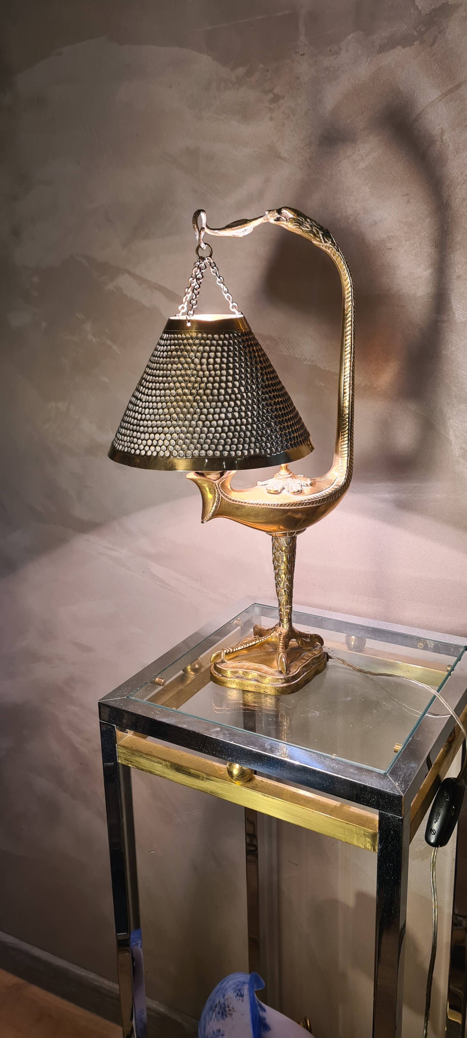 Empire style bronze lamp on base with eagle paw 38x23