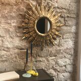 Miroir soleil bois