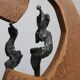 Contemporary Stone & Metal Sculpture with Bronze Figures