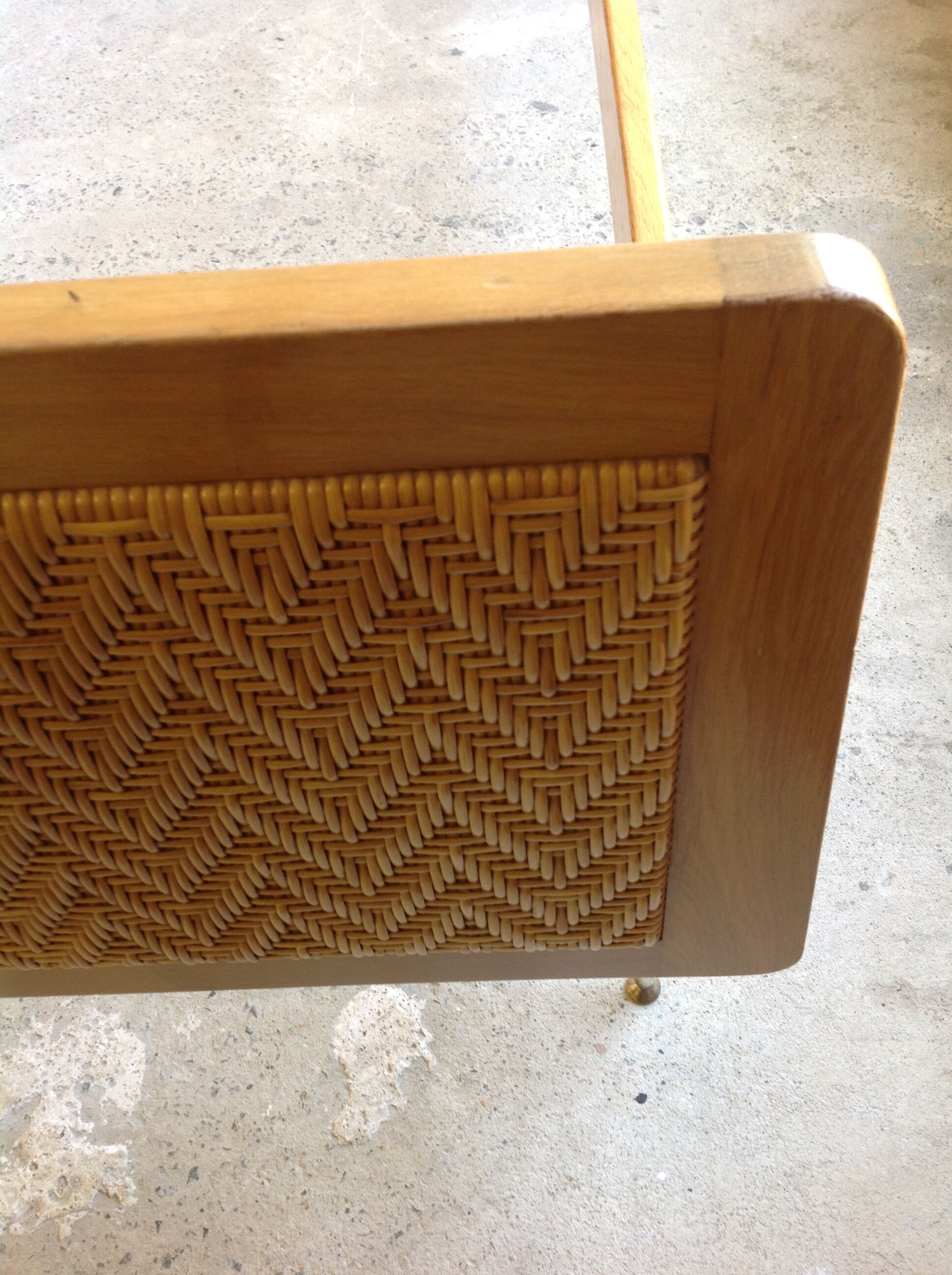 Vintage rattan wood bed