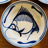 Earthenware plates with carp pattern