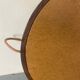 Mid-Century Scandinavian Round Wenge Wood Mirror with Leather Strap, 1950s