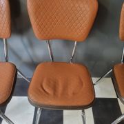 Bistro kitchen chairs in faux leather LOIRE SIEGES Vintage