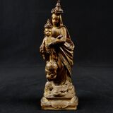 Statuette of the Virgin and Child Our Lady of Victories in 19th century spelter