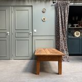 Large vintage coffee table in solid wood (renovated)